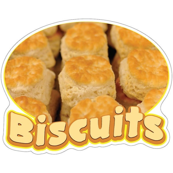 Biscuits Decal Concession Stand Food Truck Sticker, 24" x 10", D-DC-24 Biscuits19